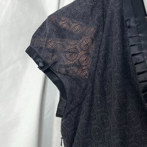 Phoebe Couture Navy Empire‎ Waist Surplice Neckline Pleated Bottom Dress Size 12 - Picture 9 of 14